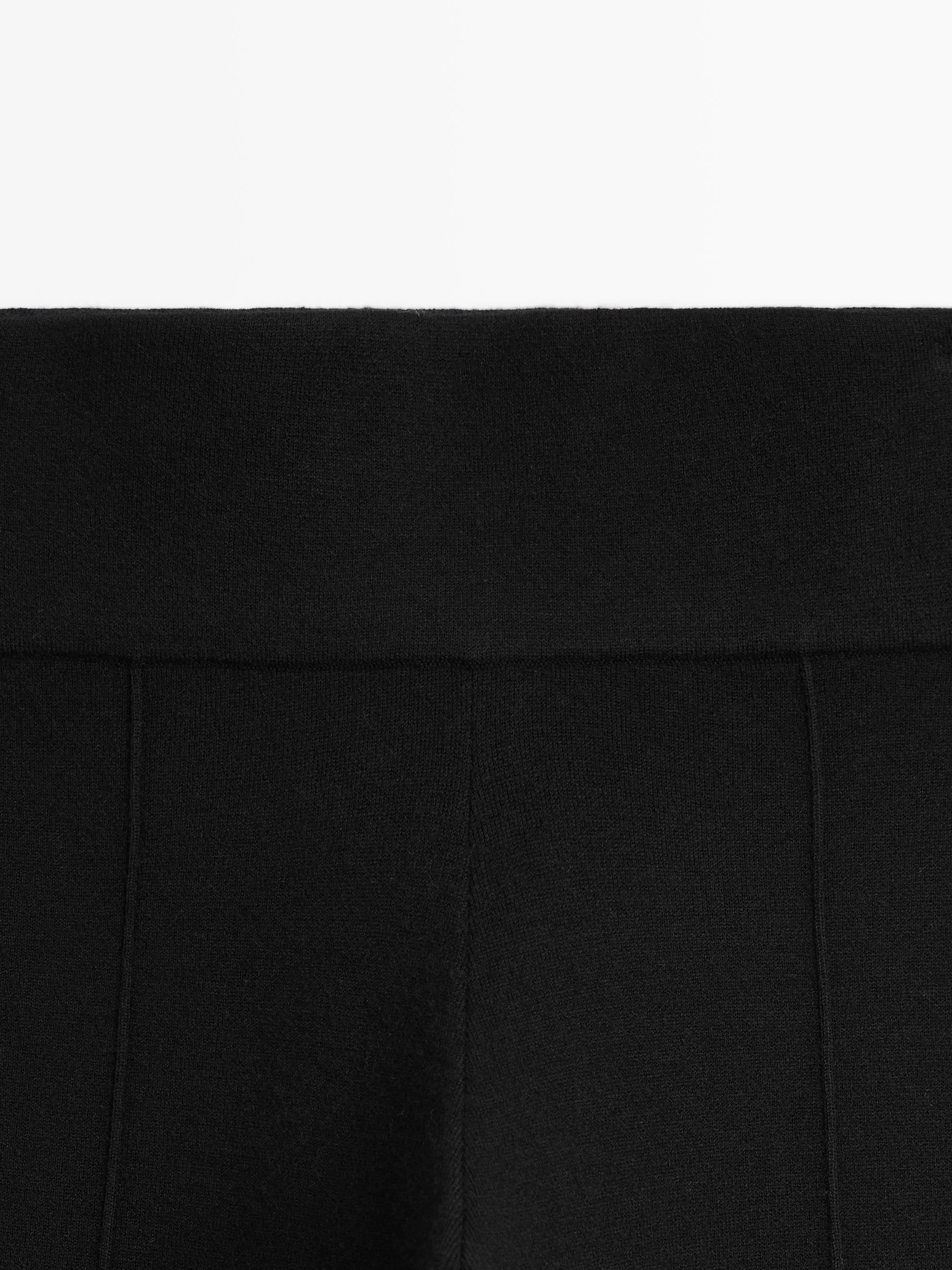 Flared knit trousers